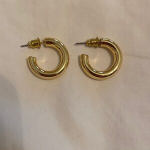 Gold Hoop Earrings - Classic Chunky Hoop